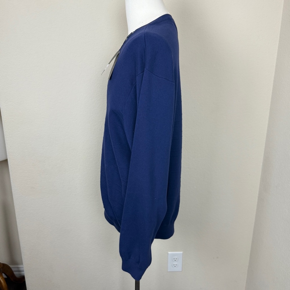 NWT - Pebble Beach Men’s V Neck Cotton Sweater | Size XL | Navy - Picture 8 of 10